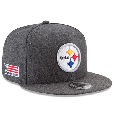 Men's Pittsburgh Steelers New Era Heather Gray Crafted in the USA 9FIFTY Snapback Adjustable Hat 2892090